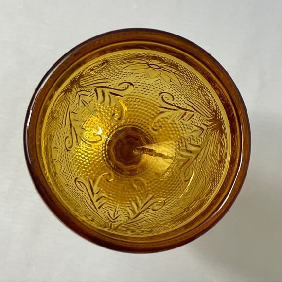 6pc Vintage Tiara Amber Decanter‎ & Wine Glass Set - Picture 12 of 15